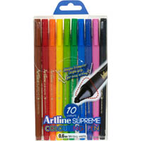 artline supreme fineliner pen 0.4mm assorted wallet 10