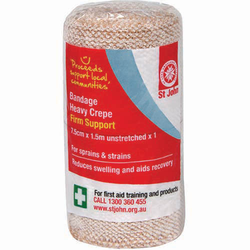 Image for ST JOHN HEAVY CREPE BANDAGE 75MM X 1.5M UNSTRETCHED from MOE Office Products Depot Mackay & Whitsundays