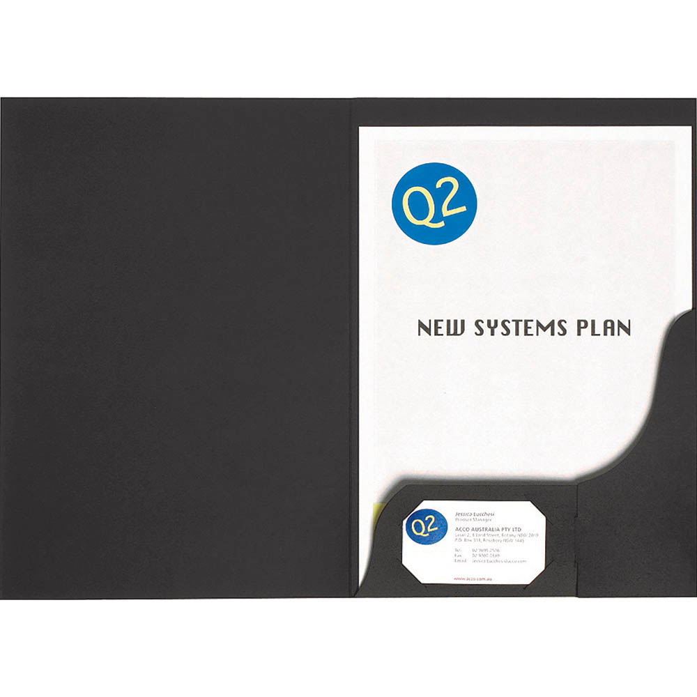 Image for MARBIG PROFESSIONAL PRESENTATION FOLDER A4 MATTE BLACK PACK 20 from Office Products Depot