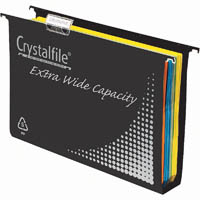 crystalfile extra wide suspension files 50mm pp foolscap black box 10
