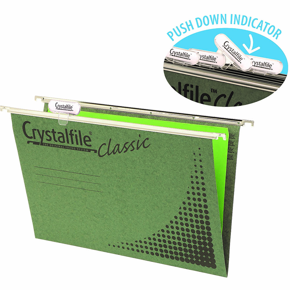 Image for CRYSTALFILE CLASSIC SUSPENSION FILES FOOLSCAP GREEN PACK 20 from MOE Office Products Depot Mackay & Whitsundays