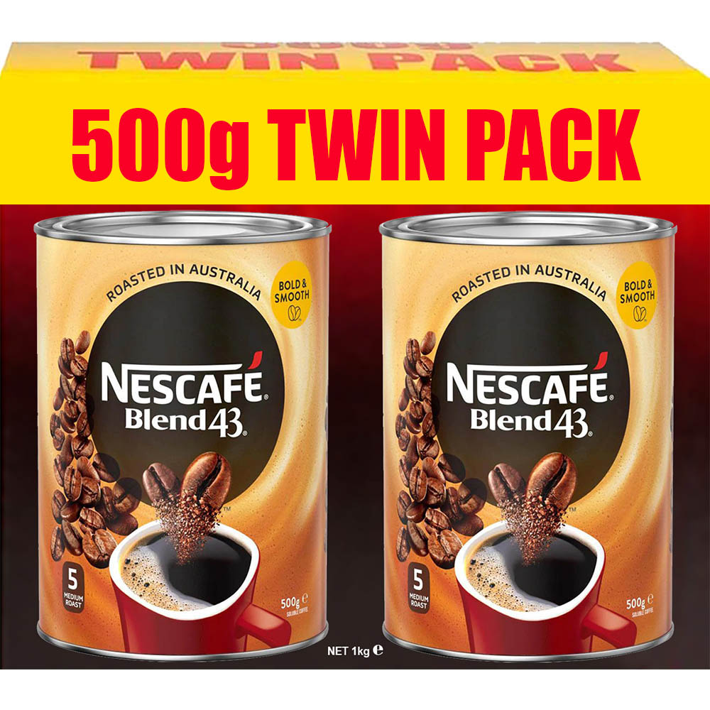 Image for NESCAFE BLEND 43 INSTANT COFFEE 500G PACK 2 from Barkers Rubber Stamps & Office Products Depot