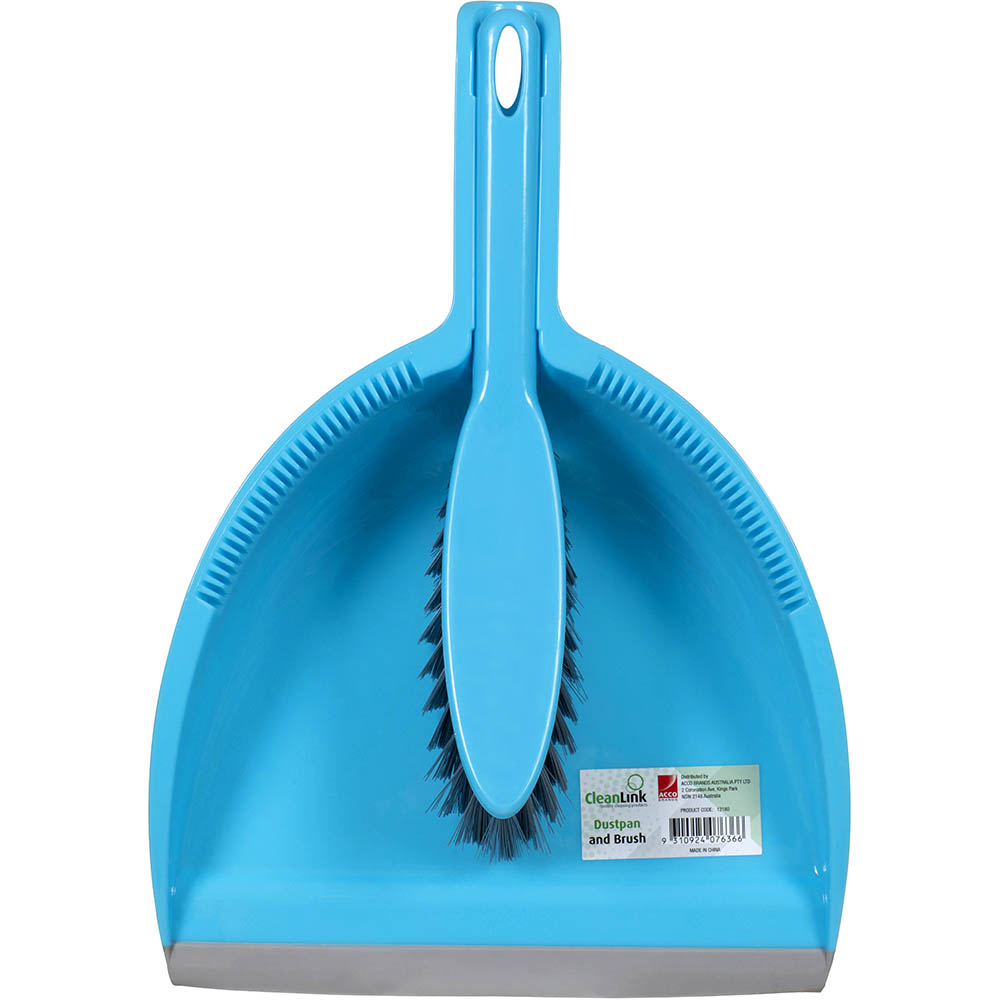 Image for CLEANLINK DUSTPAN AND BRUSH BLUE from Margaret River Office Products Depot