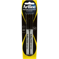 artline 250 permanent marker bullet 0.4mm black pack 2