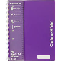 colourhide lecture notebook 200 page a4 purple