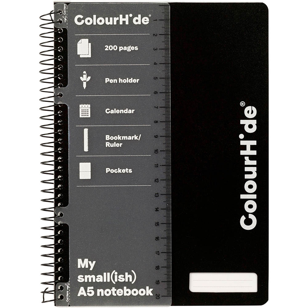 Image for COLOURHIDE MY SMALL NOTEBOOK 200 PAGE A5 BLACK from Albany Office Products Depot