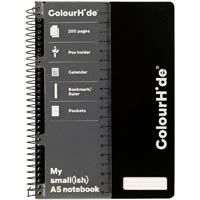 colourhide my small notebook 200 page a5 black