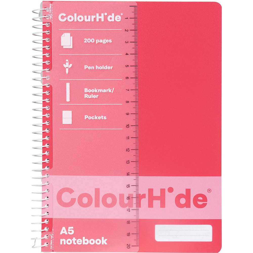 Image for COLOURHIDE NOTEBOOK 200 PAGE A5 WATERMELON from Office Products Depot