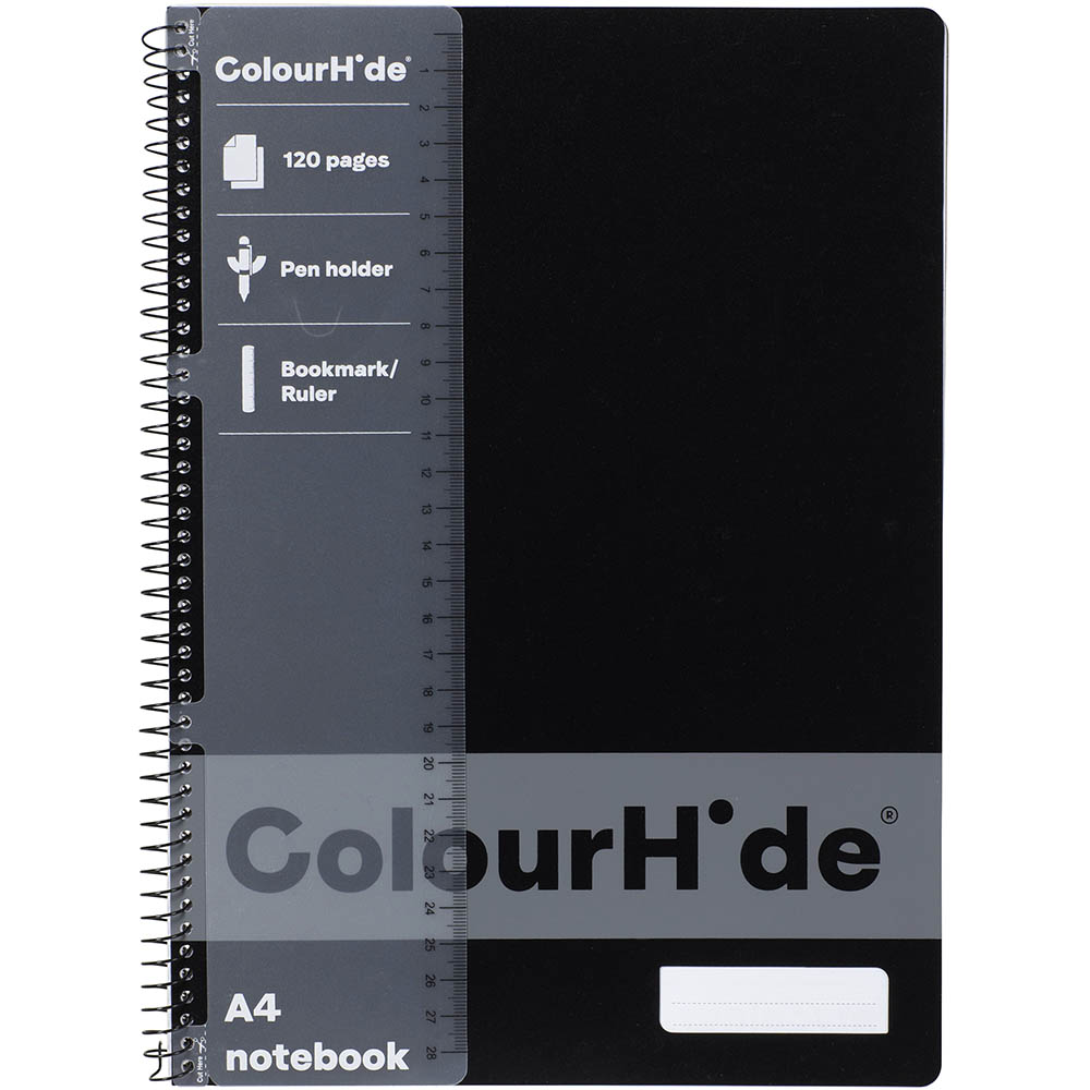 Image for COLOURHIDE 1719402J NOTEBOOK 120 PAGE A4 BLACK from Albany Office Products Depot