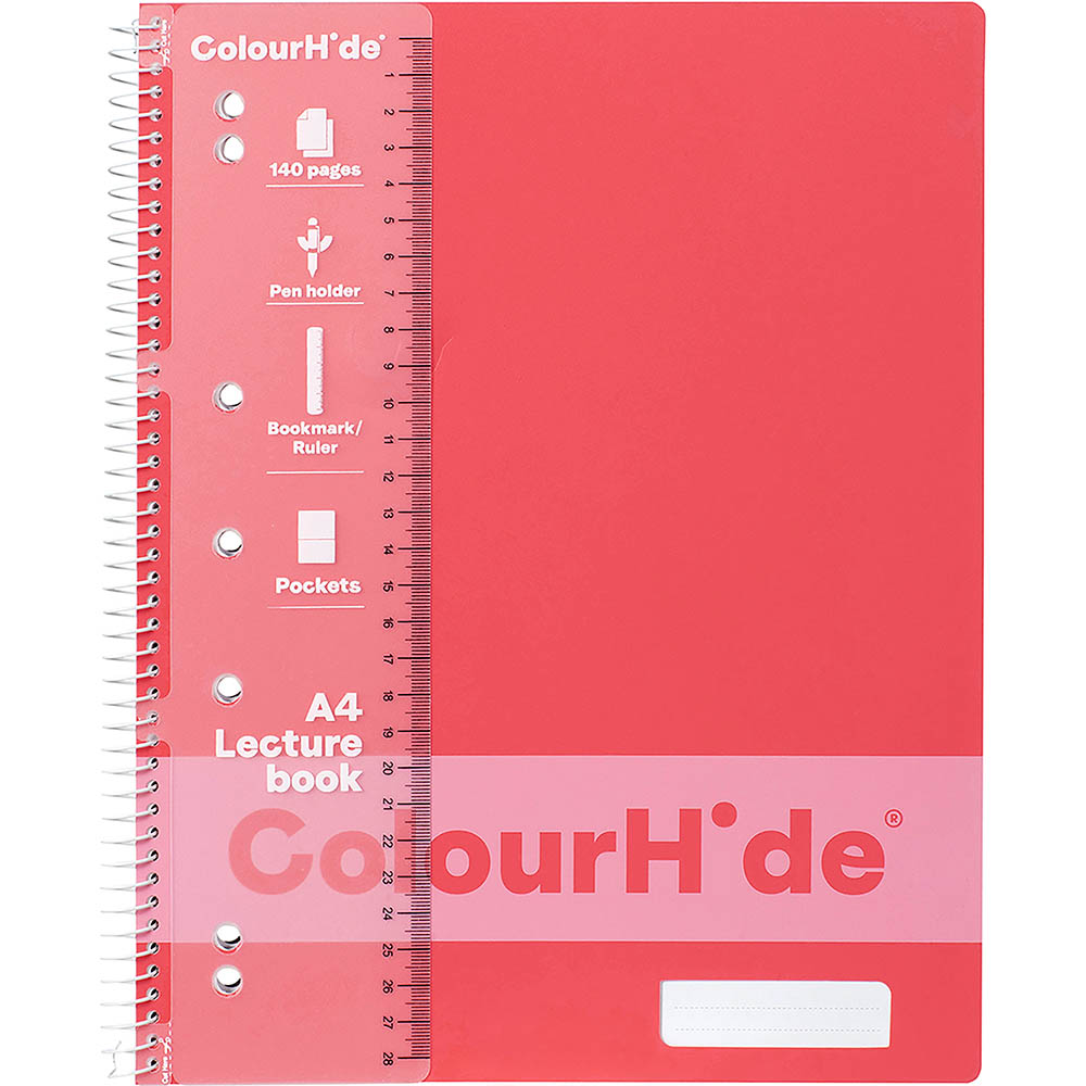 Image for COLOURHIDE LECTURE NOTEBOOK 140 PAGE A4 WATERMELON from Office Products Depot