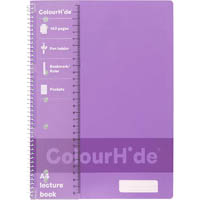 colourhide lecture notebook 140 page a4 purple