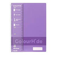 colourhide lecture book 140 pages a4 lavender