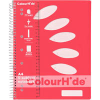 colourhide 5-subject notebook 250 page a4 watermelon