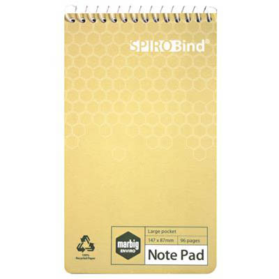 Image for MARBIG 100% RECYCLED POCKET NOTEBOOK 96 PAGE 85 X 150MM from Ross Office Supplies Office Products Depot