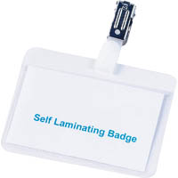 durable name badge self laminating with rotating clip