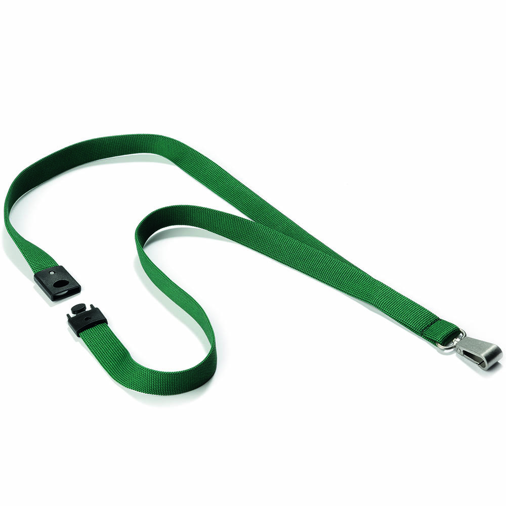 Image for DURABLE TEXTILE LANYARD SOFT COLOUR DARK GREEN from MOE Office Products Depot Mackay & Whitsundays