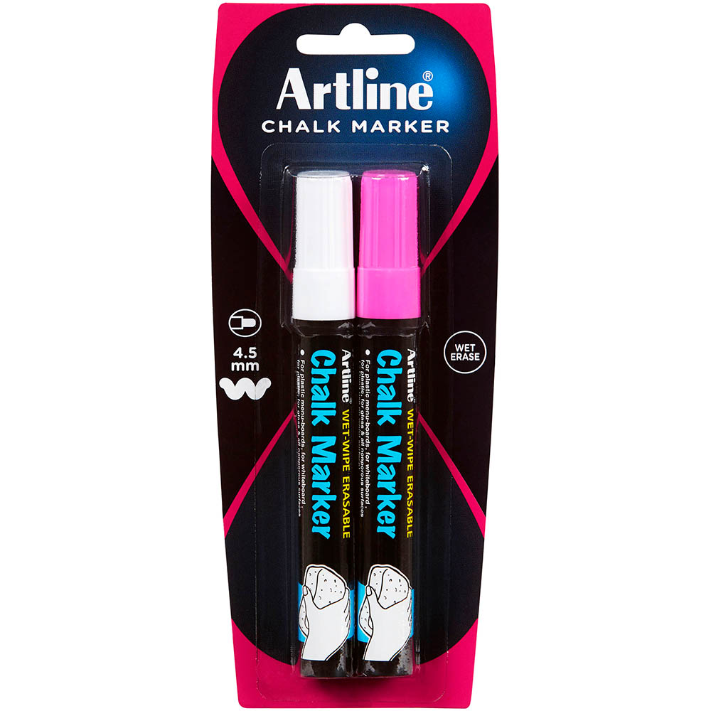 Image for ARTLINE CHALK MARKER BULLET 2MM ASSORTED PACK 2 from MOE Office Products Depot Mackay & Whitsundays