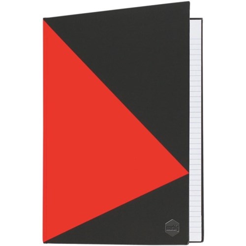 Image for MARBIG NOTEBOOK FEINT RULED HARD COVER CASEBOUND A5 100 LEAF BLACK/RED from Ross Office Supplies Office Products Depot