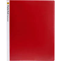 marbig display book non-refilable insert cover 40 pocket a4 clear/red