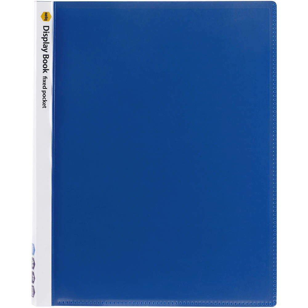 Image for MARBIG DISPLAY BOOK NON-REFILABLE INSERT COVER 20 POCKET A4 CLEAR/BLUE from Margaret River Office Products Depot