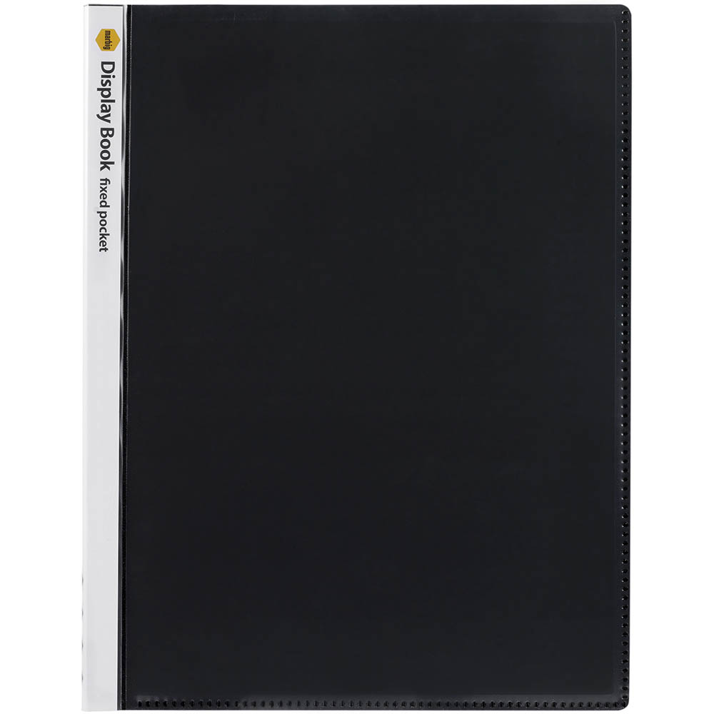 Image for MARBIG DISPLAY BOOK NON-REFILABLE INSERT COVER 20 POCKET A4 CLEAR/BLACK from Margaret River Office Products Depot