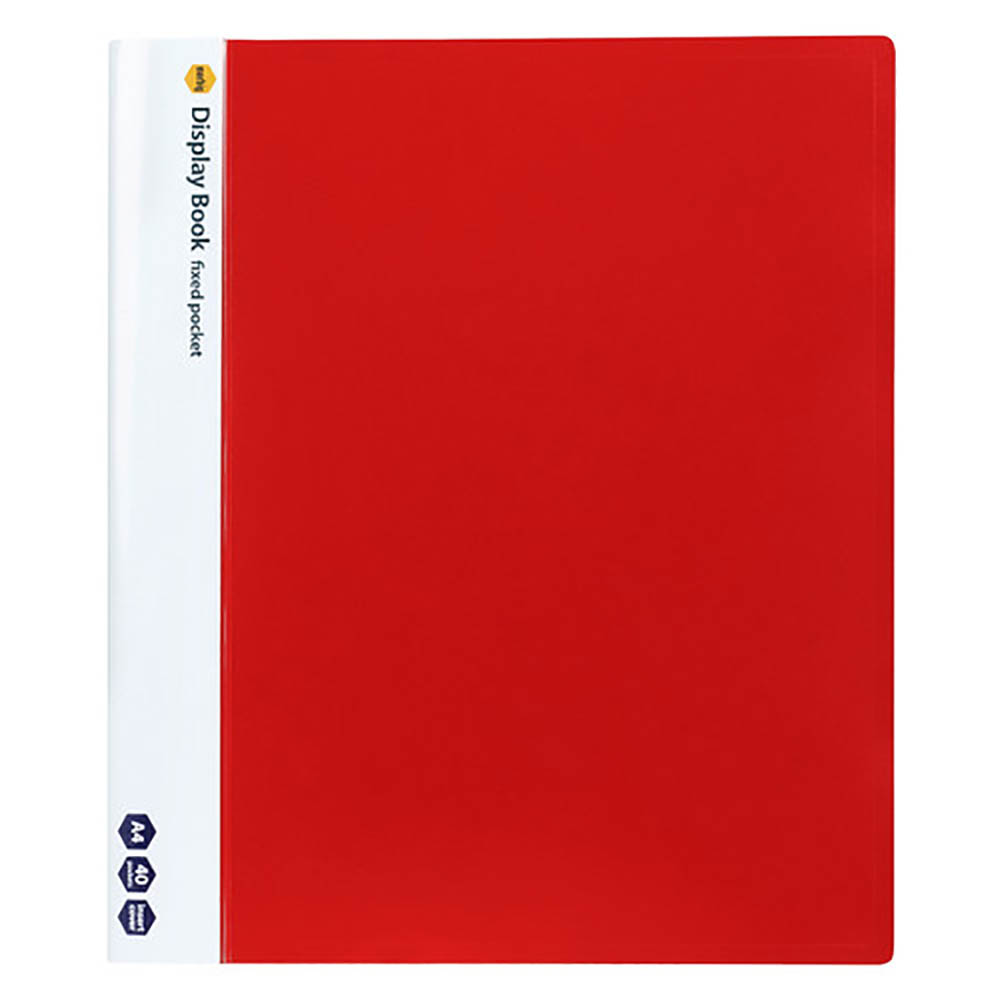 Image for MARBIG DISPLAY BOOK NON-REFILLABLE 40 POCKET A4 RED from Margaret River Office Products Depot