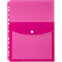 marbig binder pocket top opening a4 pink