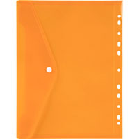 marbig binder pocket button closure a4 orange