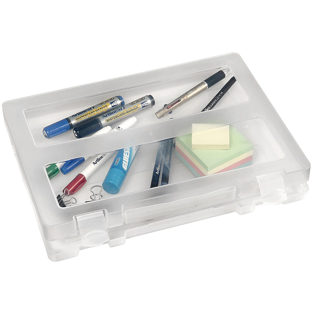 Image for MARBIG PLASTIC STORAGE CASE WITH HANDLE A4 CLEAR from O'Donnells Office Products Depot