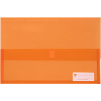 marbig polypick document wallet foolscap translucent orange