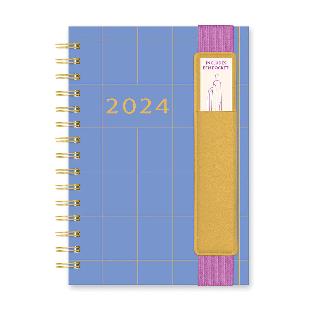 Image for ORANGE CIRCLE 24414 OLIVER PLANNER WITH PEN POCKET PERWINKLE GRID from MOE Office Products Depot Mackay & Whitsundays