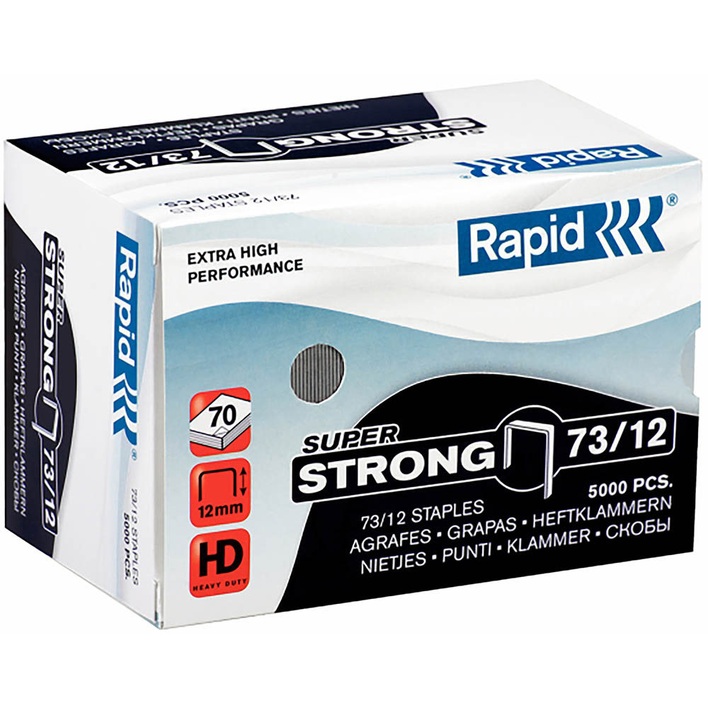 Image for RAPID EXTRA HIGH PERFORMANCE SUPER STRONG STAPLES 73/12 BOX 5000 from MOE Office Products Depot Mackay & Whitsundays