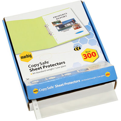 Image for MARBIG COPYSAFE SHEET PROTECTORS LIGHTWEIGHT A4 BOX 300 from MOE Office Products Depot Mackay & Whitsundays