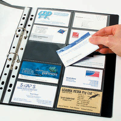 Image for MARBIG BUSINESS CARD FILE POCKETS A4 CLEAR PACK 10 from MOE Office Products Depot Mackay & Whitsundays