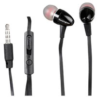 kensington stereo earphones with mic and volume control black