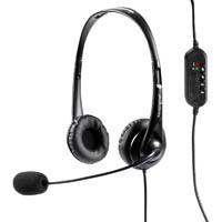 kensington stereo usb headphones with mic and volume control black