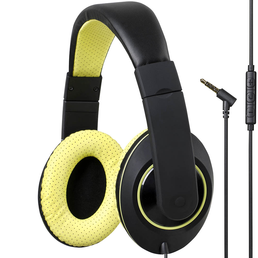 Image for KENSINGTON HEADPHONES WITH INLINE MIC AND VOLUME CONTROL GREEN from Albany Office Products Depot