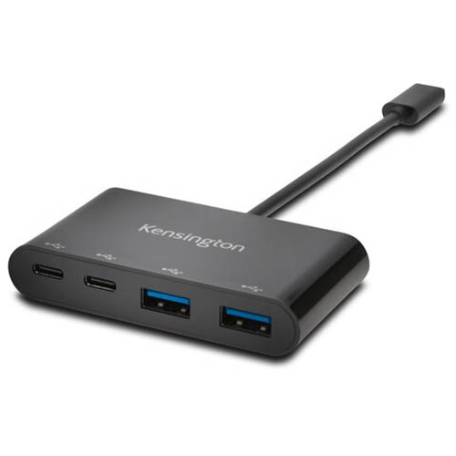Image for KENSINGTON CH1000 4-PORT HUB USB-C 3.1 BLACK from Ross Office Supplies Office Products Depot