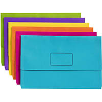 marbig slimpick document wallet foolscap brights assorted pack 10