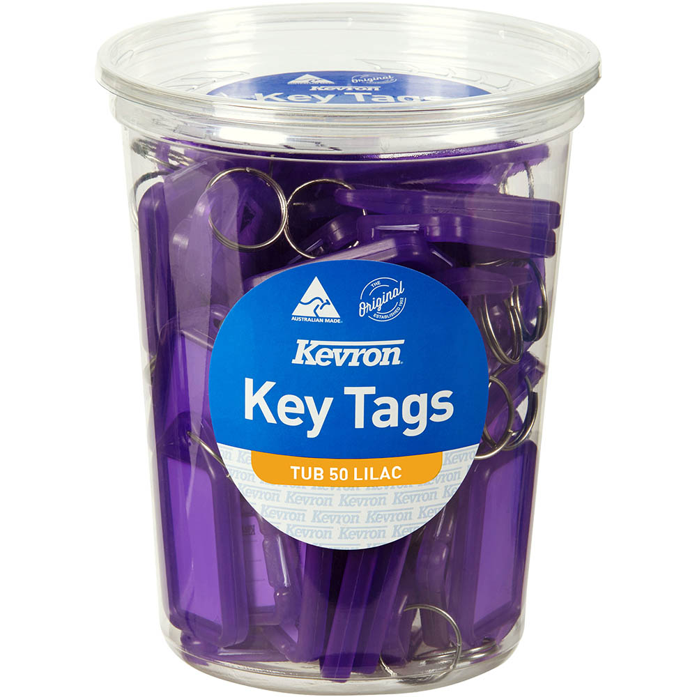 Image for KEVRON ID5 KEYTAGS LILAC TUB 50 from Office Products Depot Gold Coast