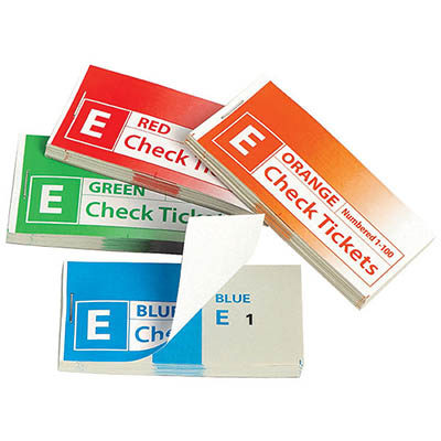 Image for MARBIG CHECK/RAFFLE TICKETS ASSORTED PACK 4 from Office Products Depot