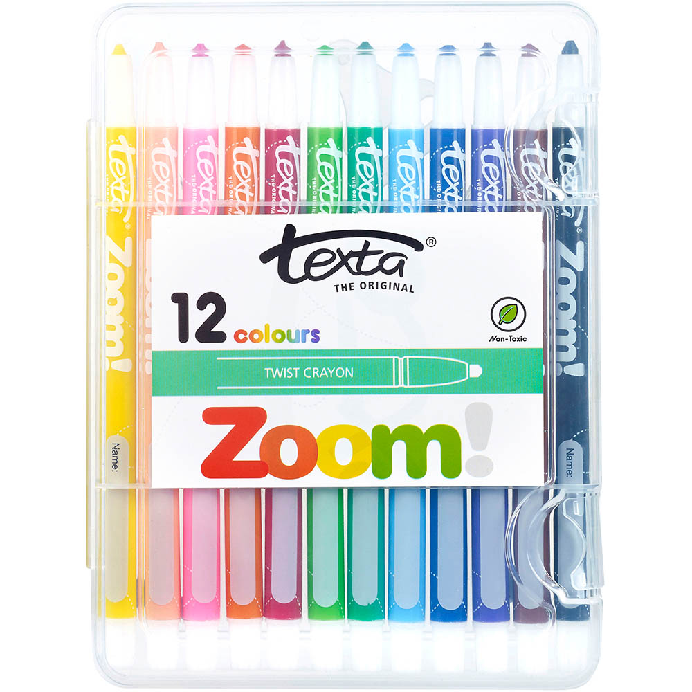 Image for TEXTA ZOOM CRAYON ASSORTED WALLET 12 from Ross Office Supplies Office Products Depot