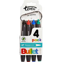 texta bullet permanent markers assorted pack 4