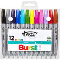 texta burst fineliner pens assorted pack 12