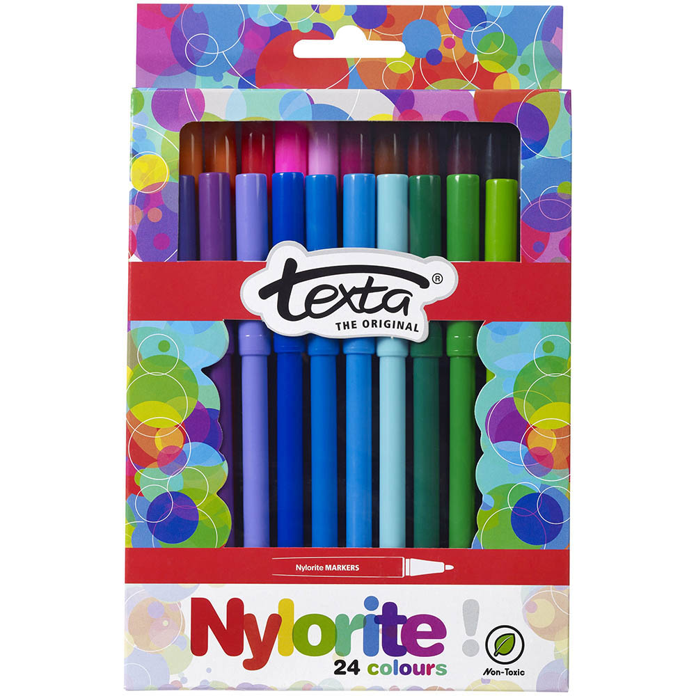 Image for TEXTA NYLORITE COLOURING MARKERS BOX 24 from MOE Office Products Depot Mackay & Whitsundays