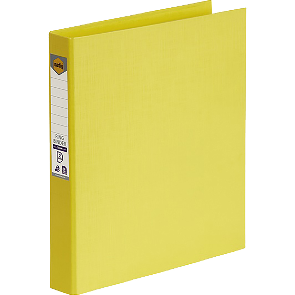 Image for MARBIG LINEN RING BINDER PE 2D 25MM A4 LEMON from Ross Office Supplies Office Products Depot