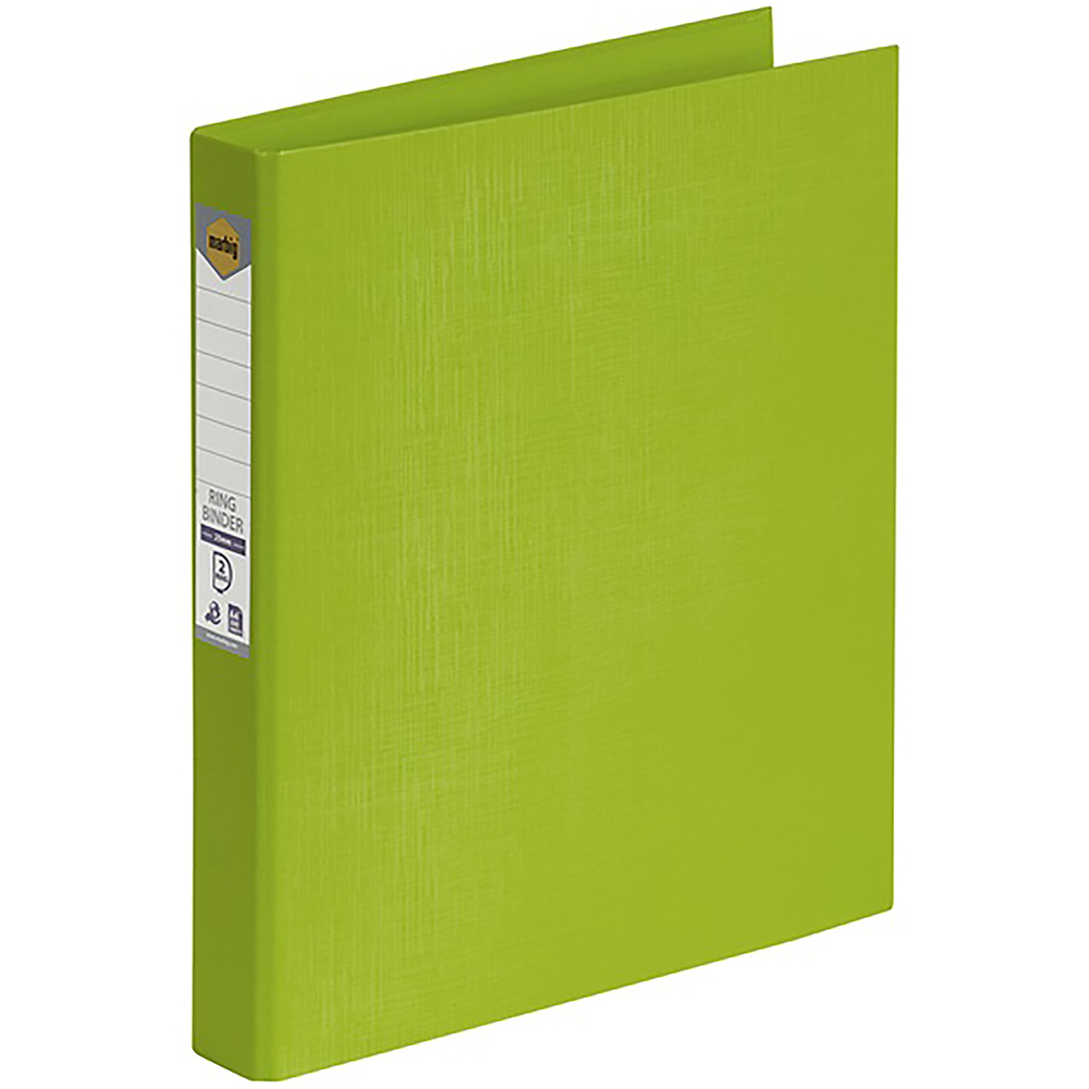 Image for MARBIG LINEN RING BINDER PE 2D 25MM A4 LIME from Ross Office Supplies Office Products Depot