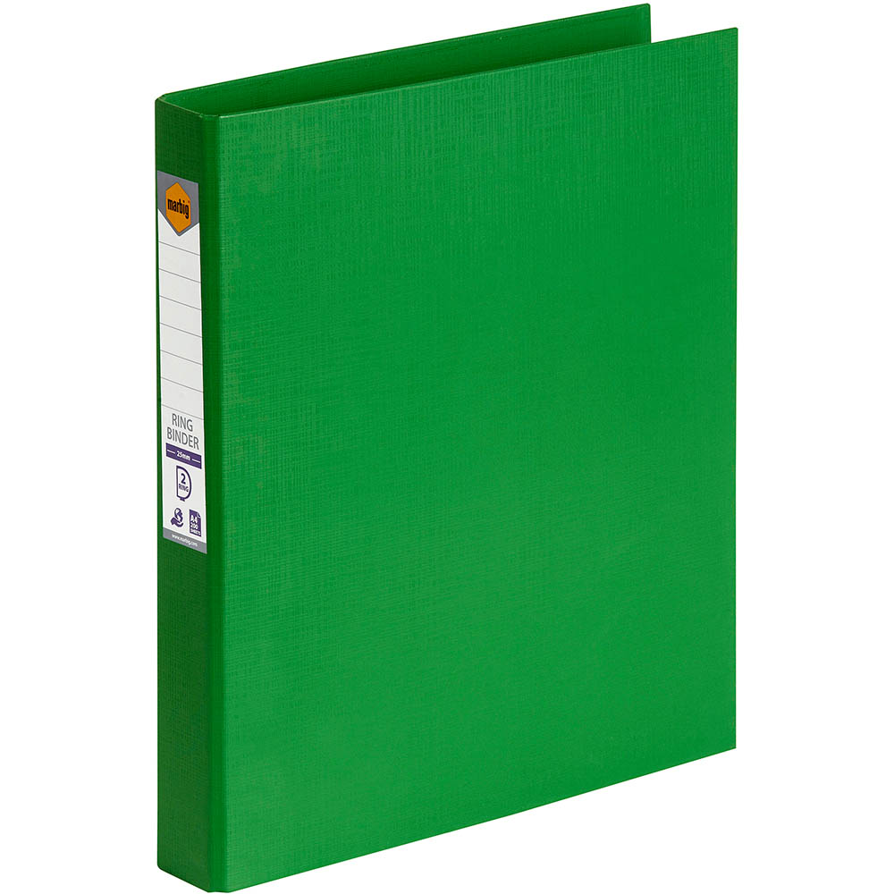 Image for MARBIG LINEN RING BINDER PE 2D 25MM A4 GREEN from Ross Office Supplies Office Products Depot