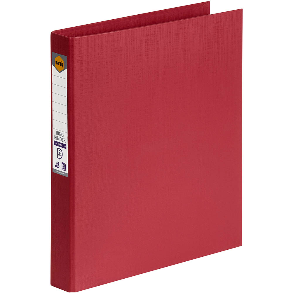 Image for MARBIG LINEN RING BINDER PE 2D 25MM A4 DEEP RED from Ross Office Supplies Office Products Depot