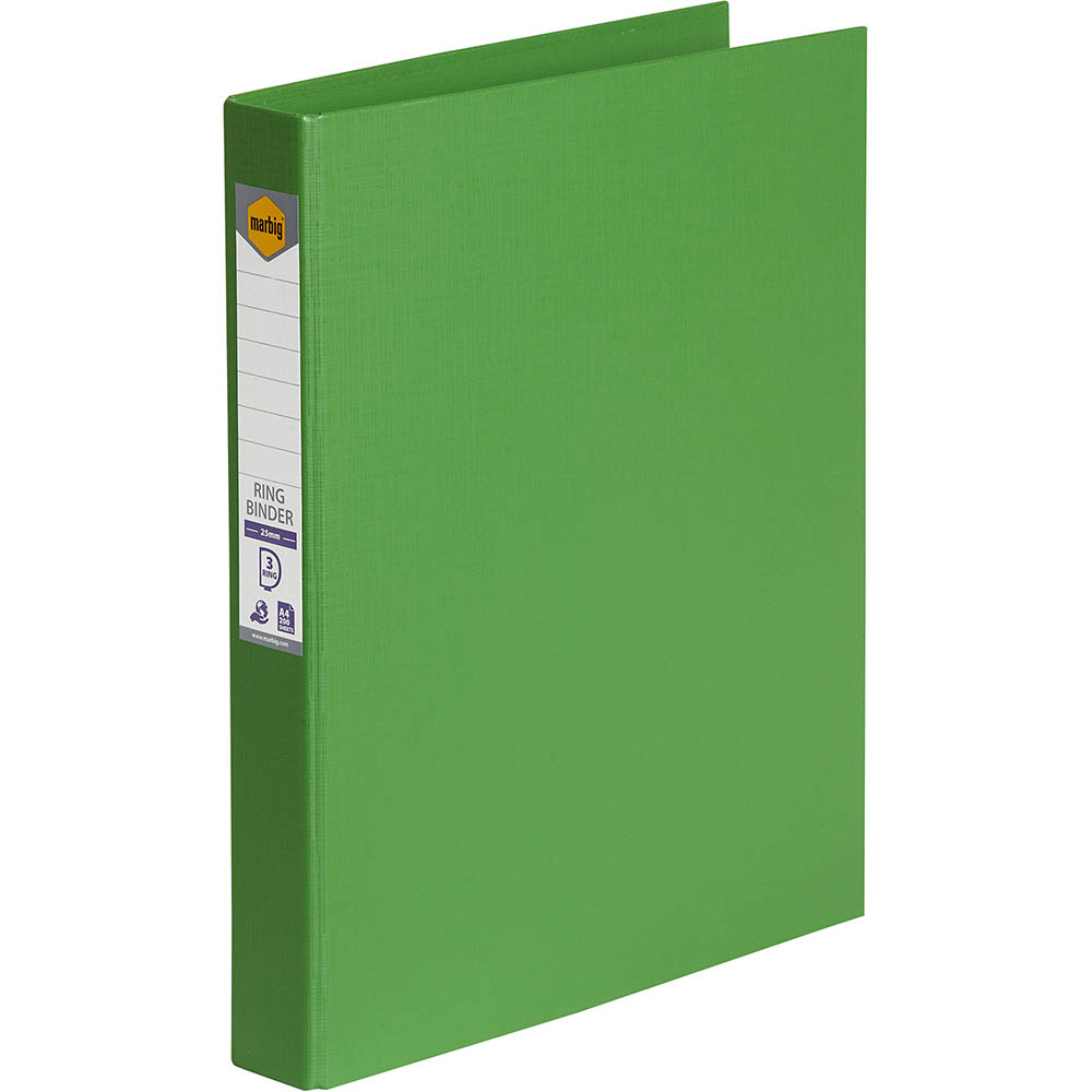 Image for MARBIG LINEN RING BINDER PE 3D 25MM A4 GREEN from Office Products Depot